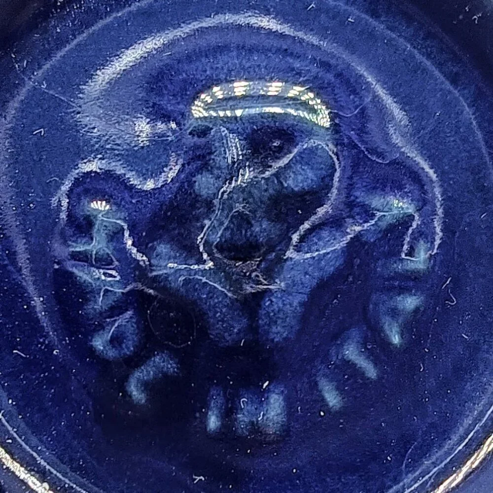 Vintage Pagnossin Treviso Italy Blue Ceramic Covered Sugar Bowl